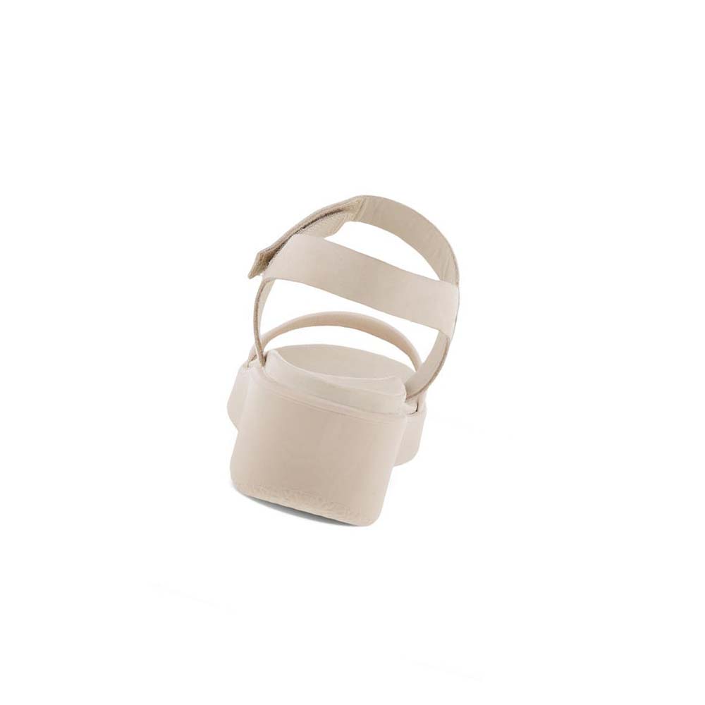 Women's Ecco Flowt Lx Wedge Sandals White | USA 184AHK